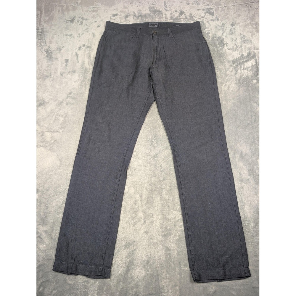 Richards Pants Mens 42x32 Gray Linen Herringbone Chino Classic Casual Summer